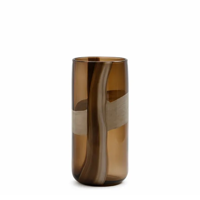 sia-antica-lin-a-vase-en-verre-souffl-30-cm-marron image 1