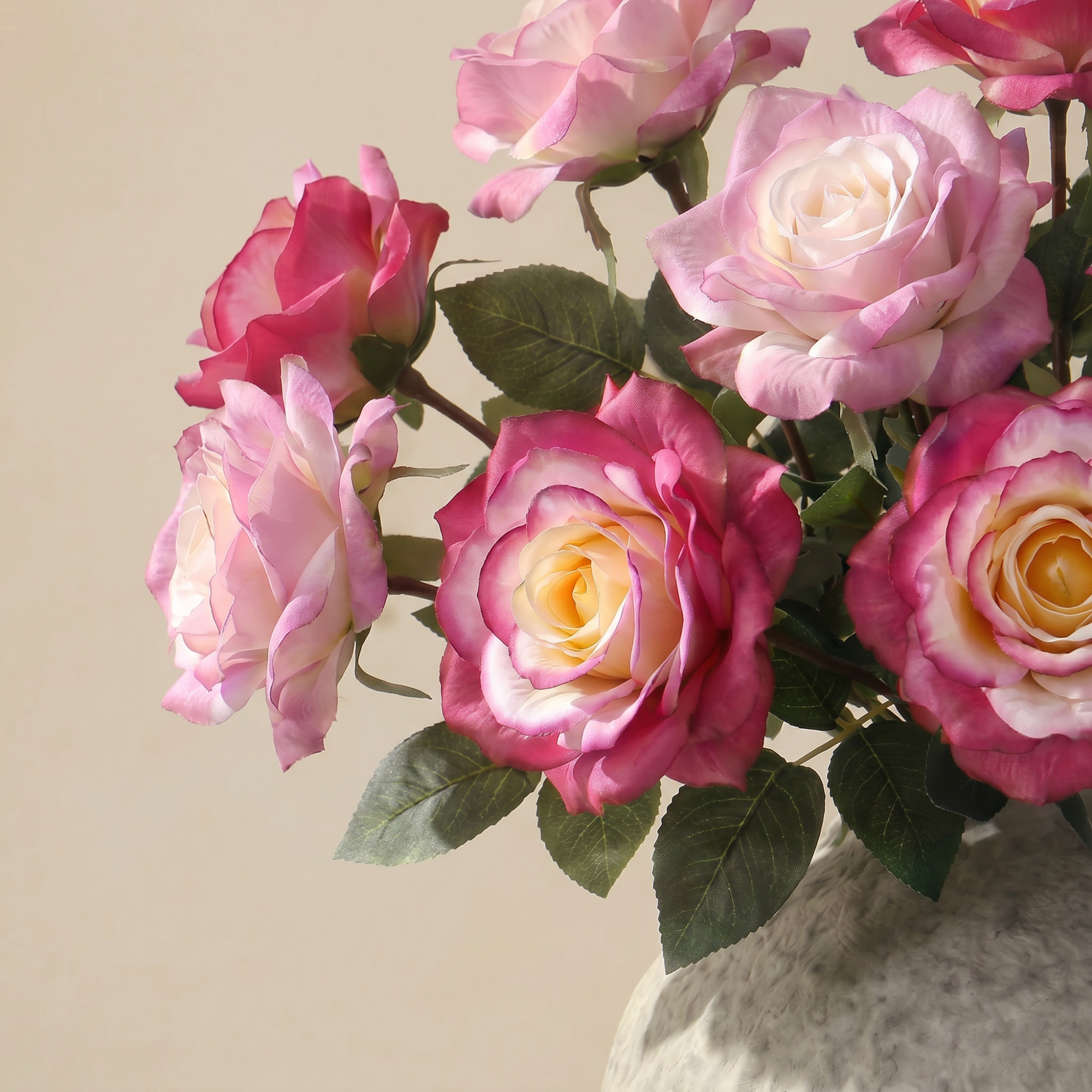 sia-noah-sophie-bouquet-artificiel-12-tiges-rose-cr-me-64-cm image 3