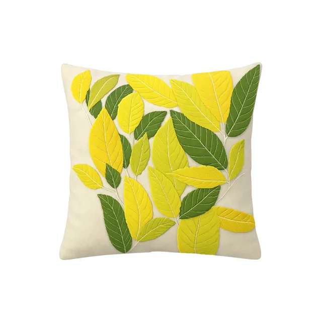 sia-nola-fresh-housse-coussin-50-cm-jaune-feuilles image 1