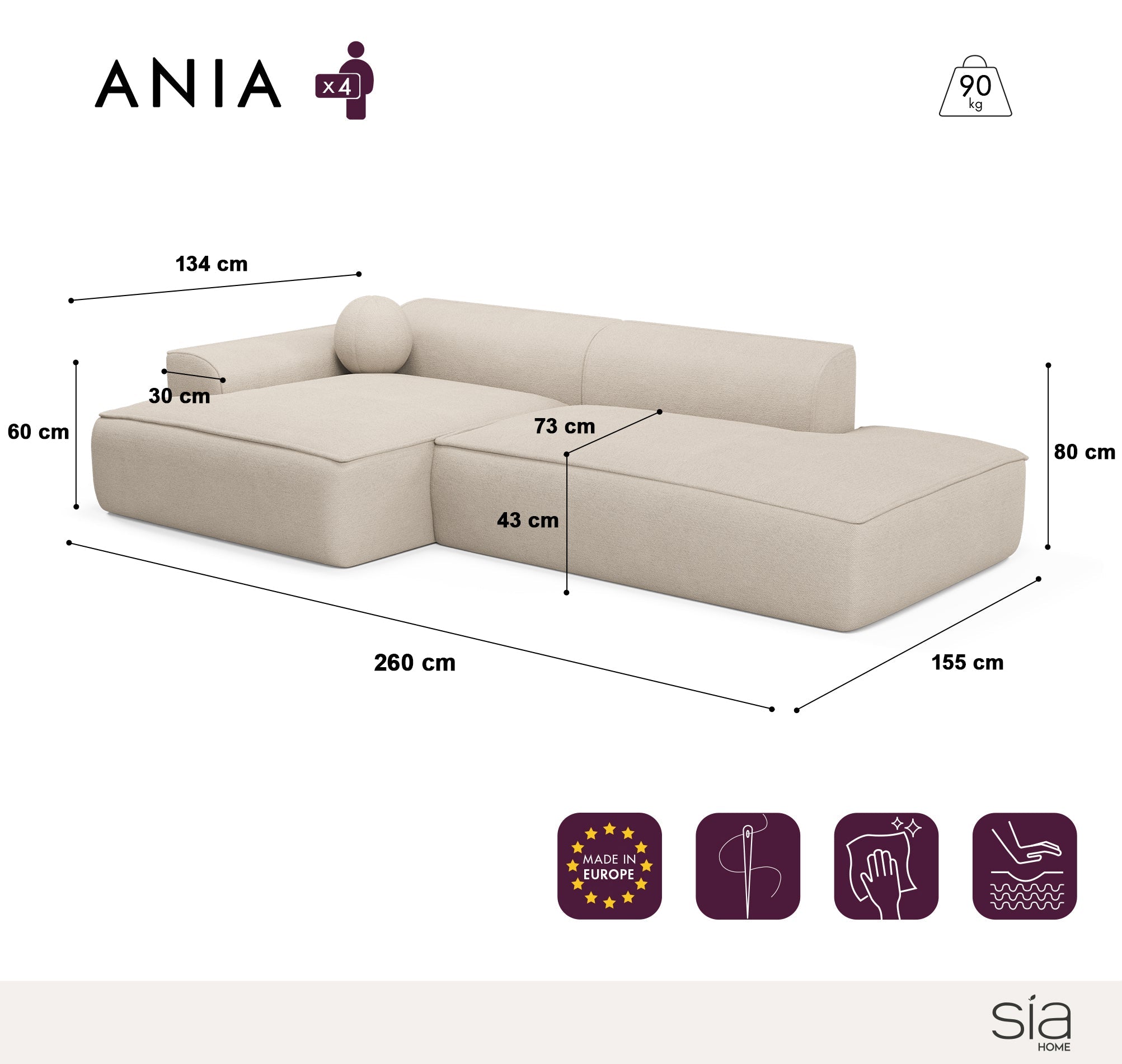 sia-ania-canap-angle-gauche-cr-me-coussin-boule image 6