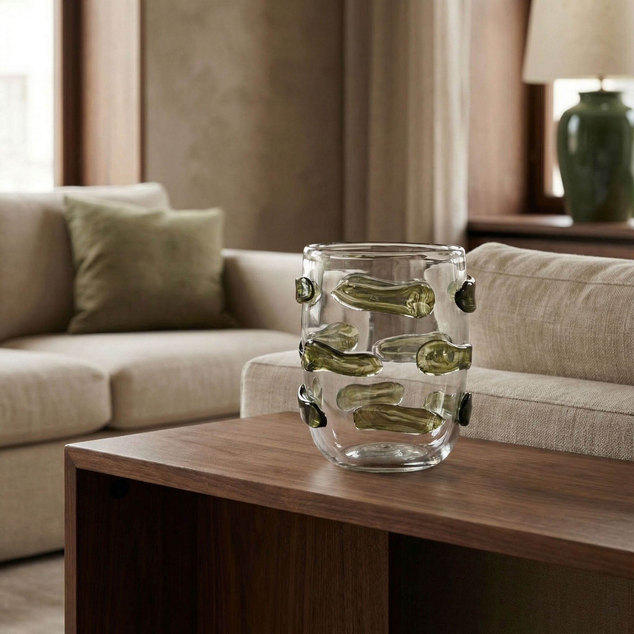 sia-deco-antica-vase-verre-souffl-vert-28-cm image 2