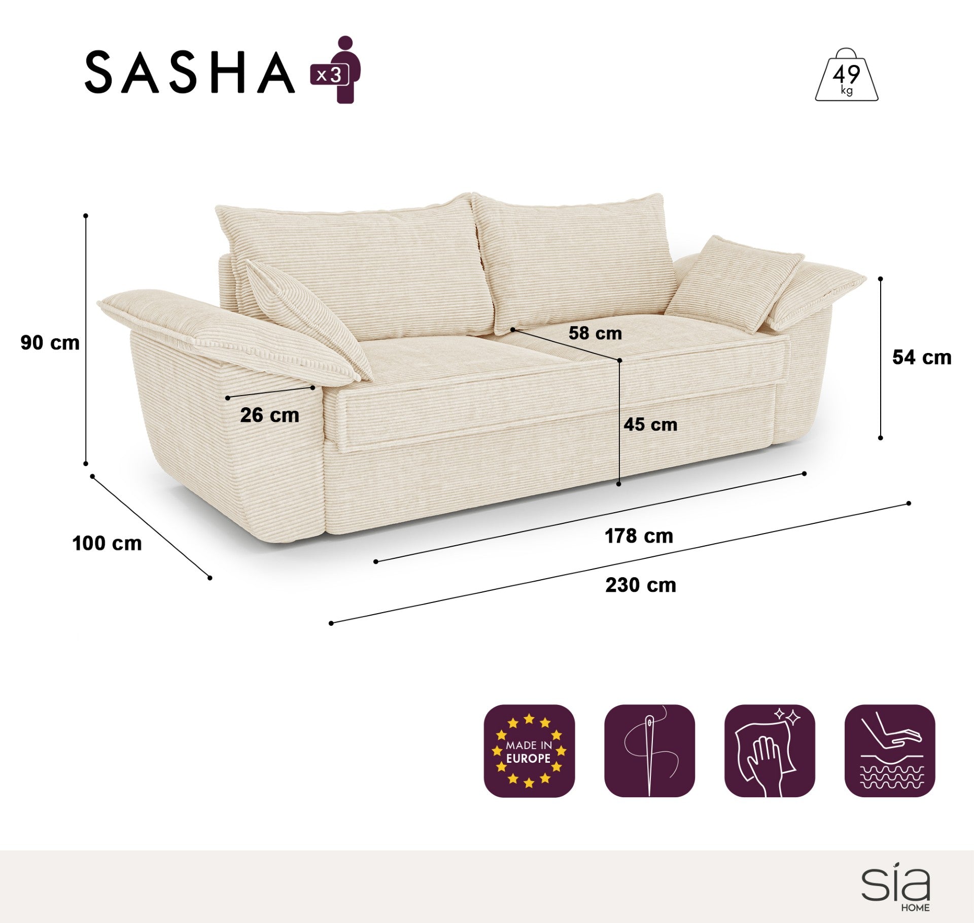 sia-deco-sasha-canap-cr-me-tissu-3-places-salon image 6
