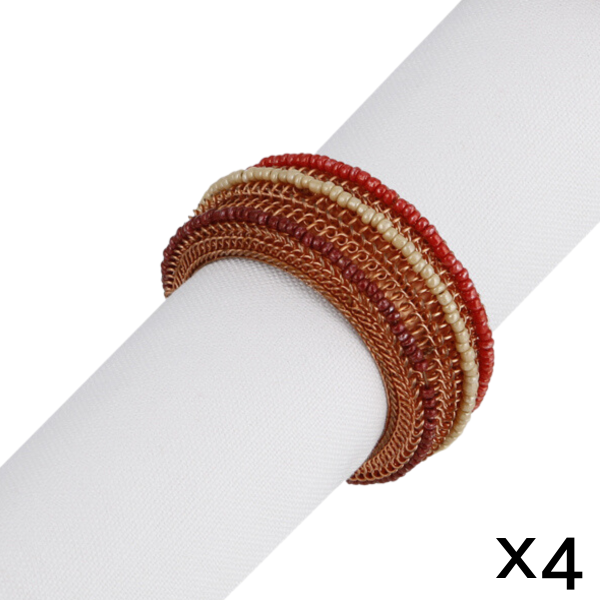 sia-deco-alba-ronds-de-serviette-fancy-perles-rouges-lot-4 image 3