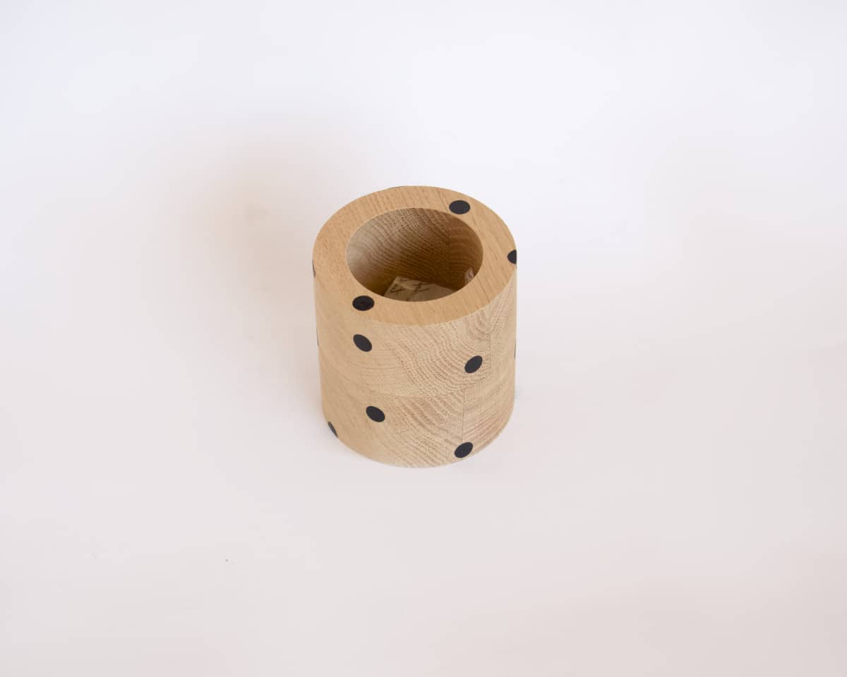 am-cla-pots-cache-pot-bois-rond-pois-noirs-9cm-ch-ne image 6