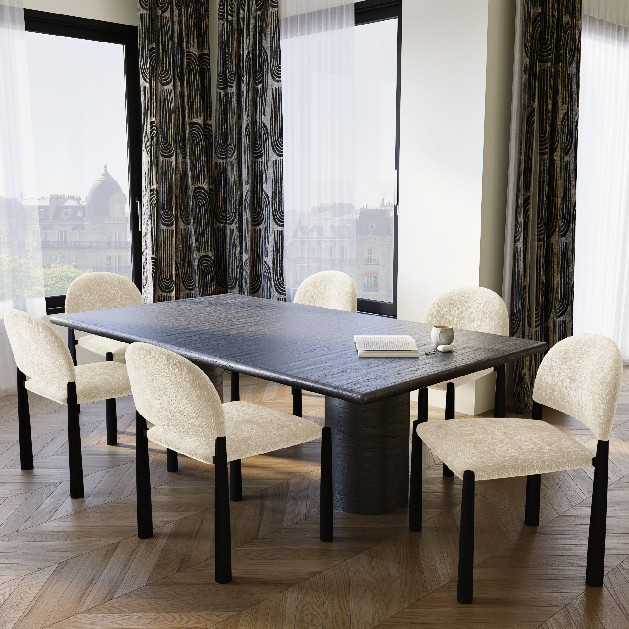 sia-deco-charlie-milo-chaise-beige-salle-manger image 2