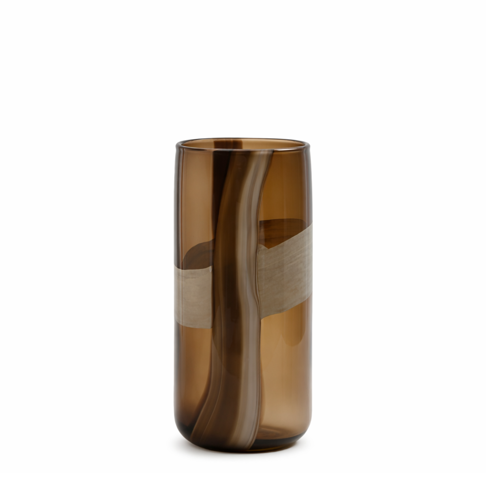 sia-antica-lin-a-vase-en-verre-souffl-30-cm-marron image 1