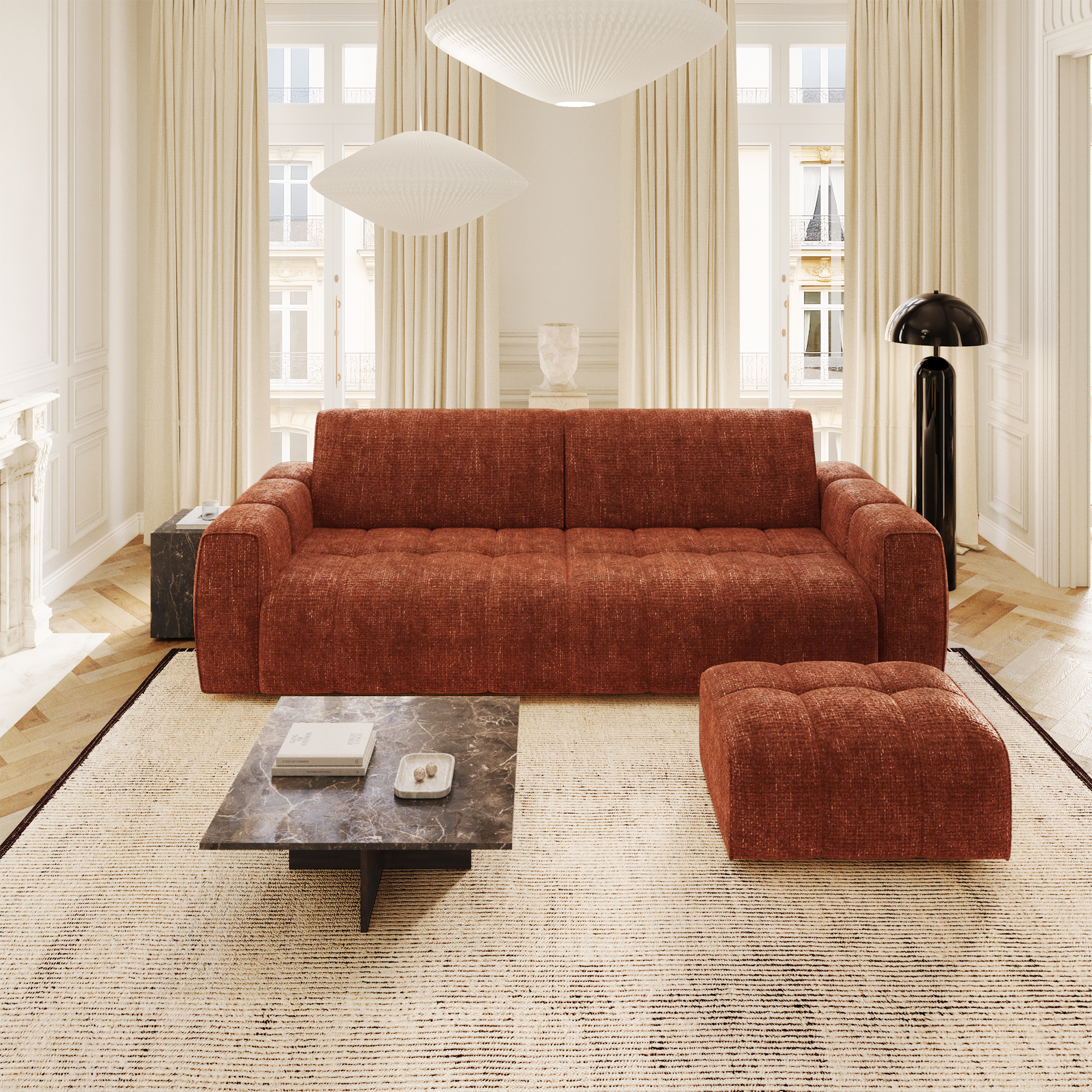 sia-bari-ensemble-canap-et-pouf-capitonn-cosy image 2