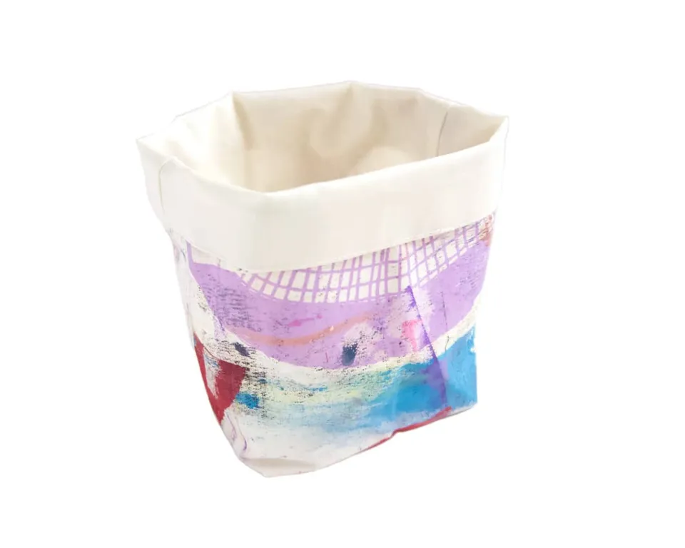 am-cla-paniers-rangement-panier-tissu-rouge-violet-pi-ce-unique image 1