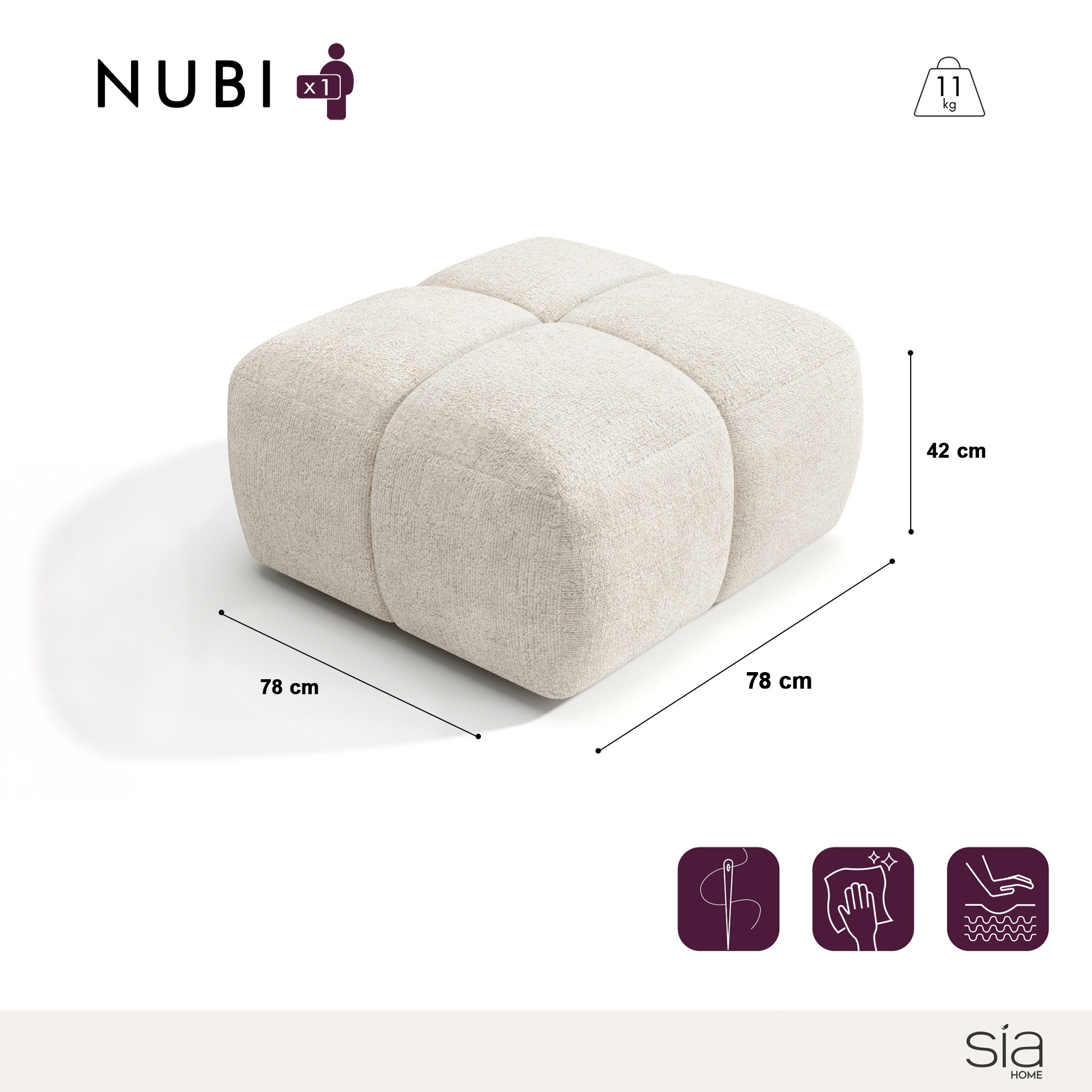 sia-deco-nubi-pouf-cr-me-modulable-mousse-ressorts image 3