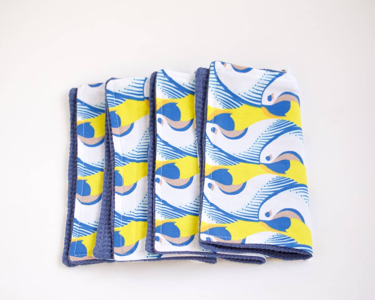 am-cla-serviettes-de-table-coton-perroquets-jaune-bleu-lot-de-4 image 5