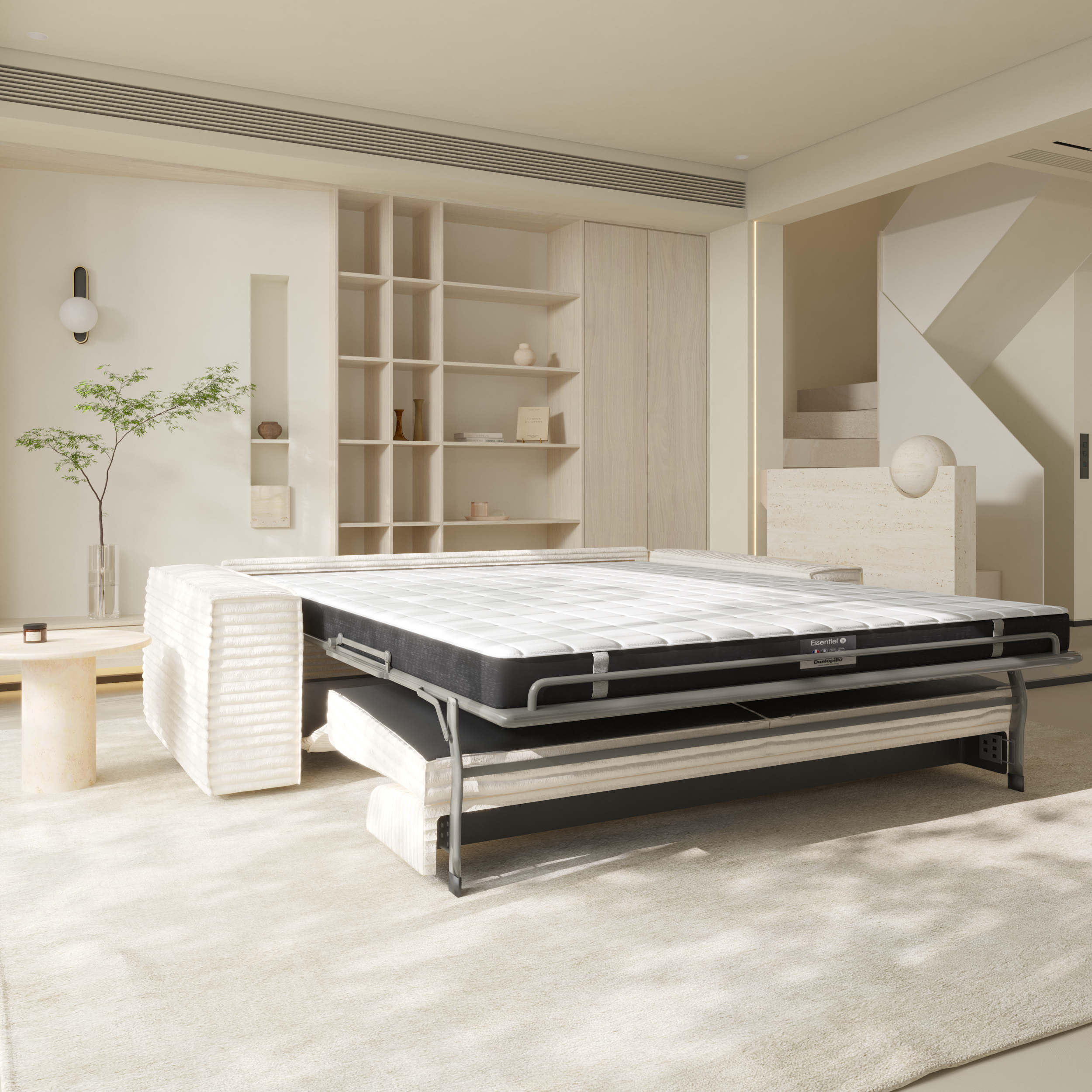 sia-deco-joan-convertible-160-cm-canap-cr-me-matelas-dunlopillo image 3
