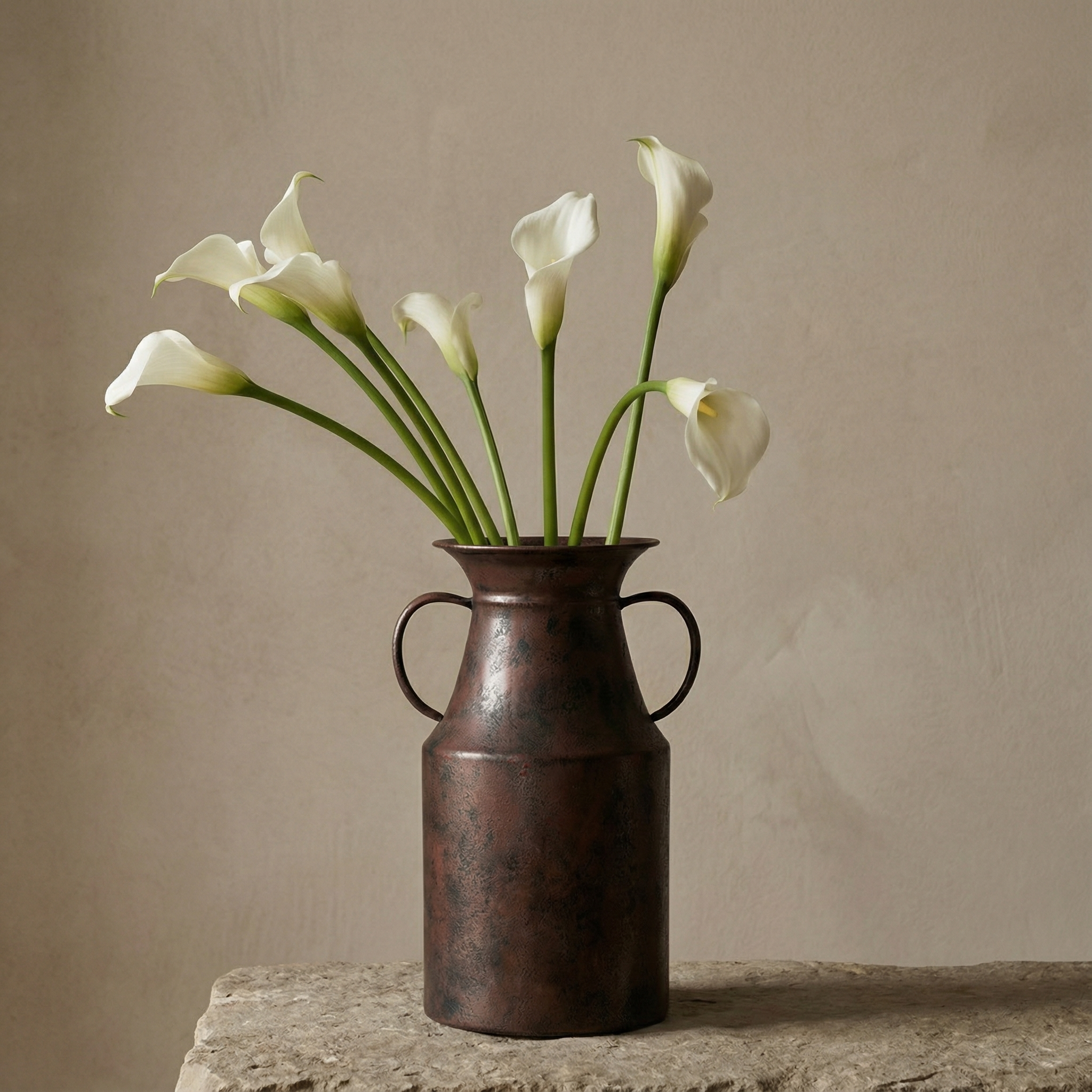 sia-deco-antica-vase-arka-m-tal-marron-25-cm-amphore image 2