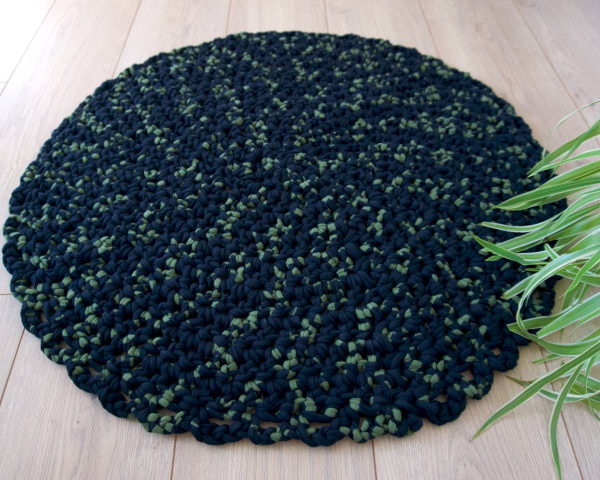 am-cla-tapis-rond-crochet-noir-vert-75-cm-coton-recycl image 3