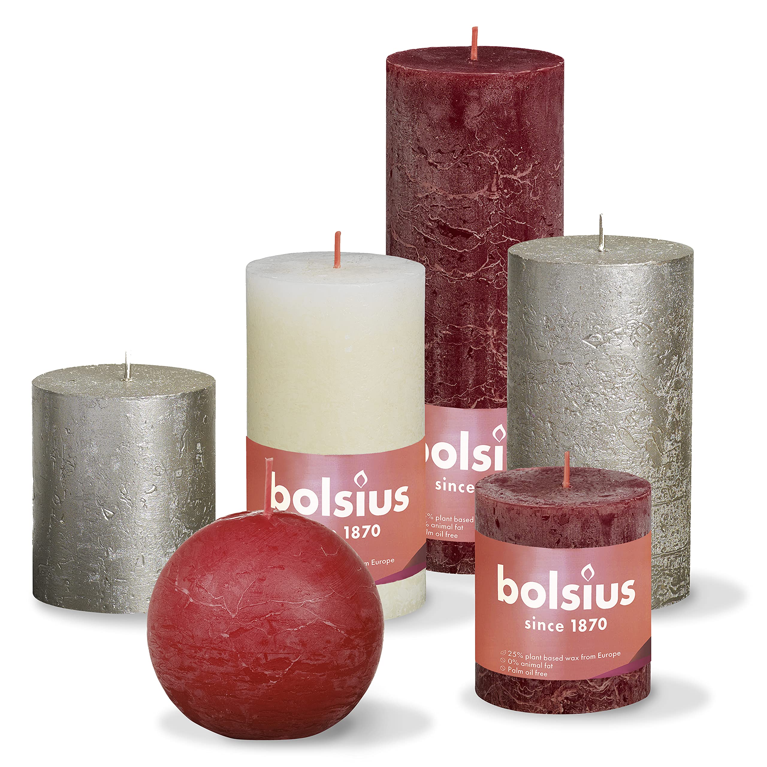 bolsius-bougies-rustiques-piliers-lot-de-6-vacances-d-hiver-cire-v-g-tale image 2