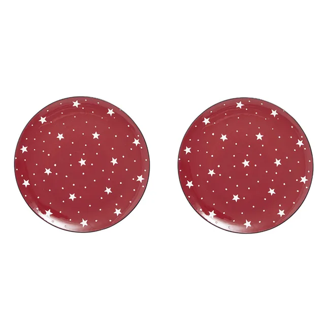 sia-deco-alba-assiettes-holly-rouges-21-cm-lot-de-2 image 1