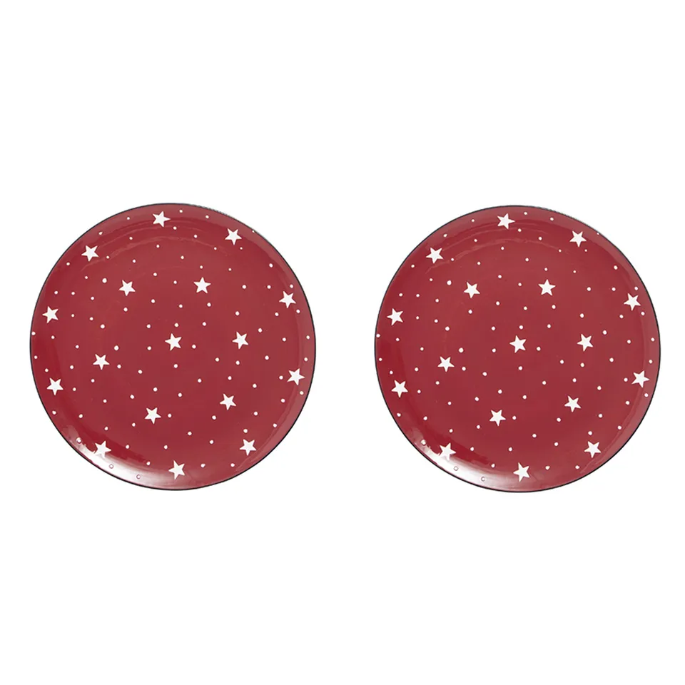 sia-deco-alba-assiettes-holly-rouges-21-cm-lot-de-2 image 1