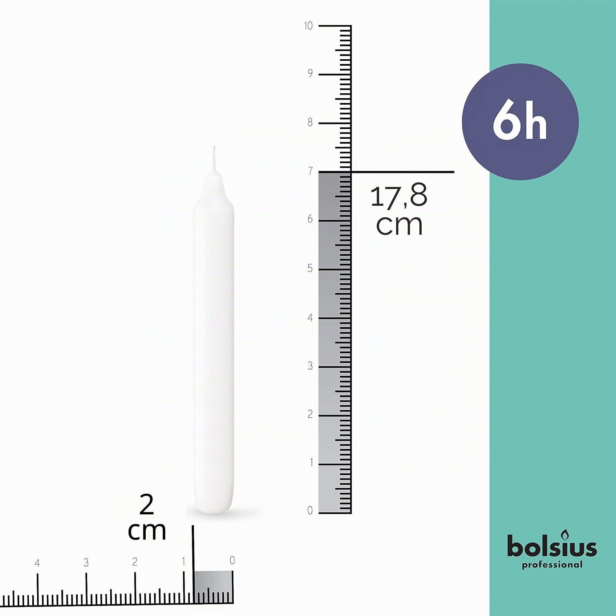 bolsius-bougies-de-d-ner-blanc-18-cm-bo-te-de-45-6h image 2