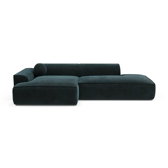 sia-ania-canap-angle-gauche-bleu-paon-spacieux image 1
