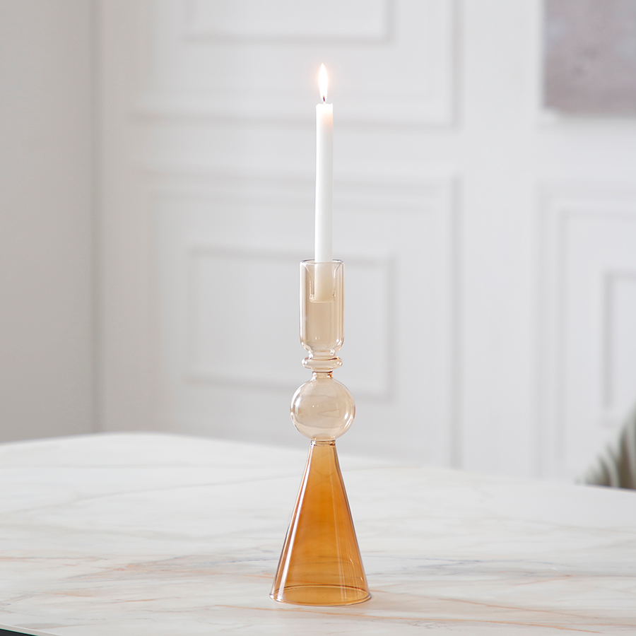 sia-nora-bougeoir-sunrise-verre-orange-ambr-31-cm image 2