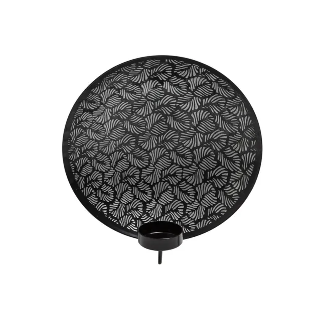 sia-nora-samba-porte-bougie-mural-noir-20-cm-fer image 1