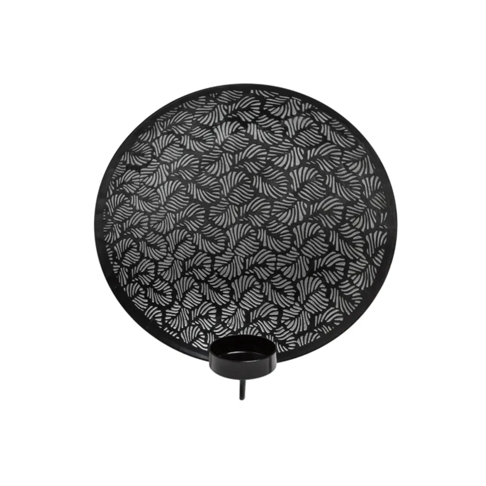 sia-nora-samba-porte-bougie-mural-noir-20-cm-fer image 1