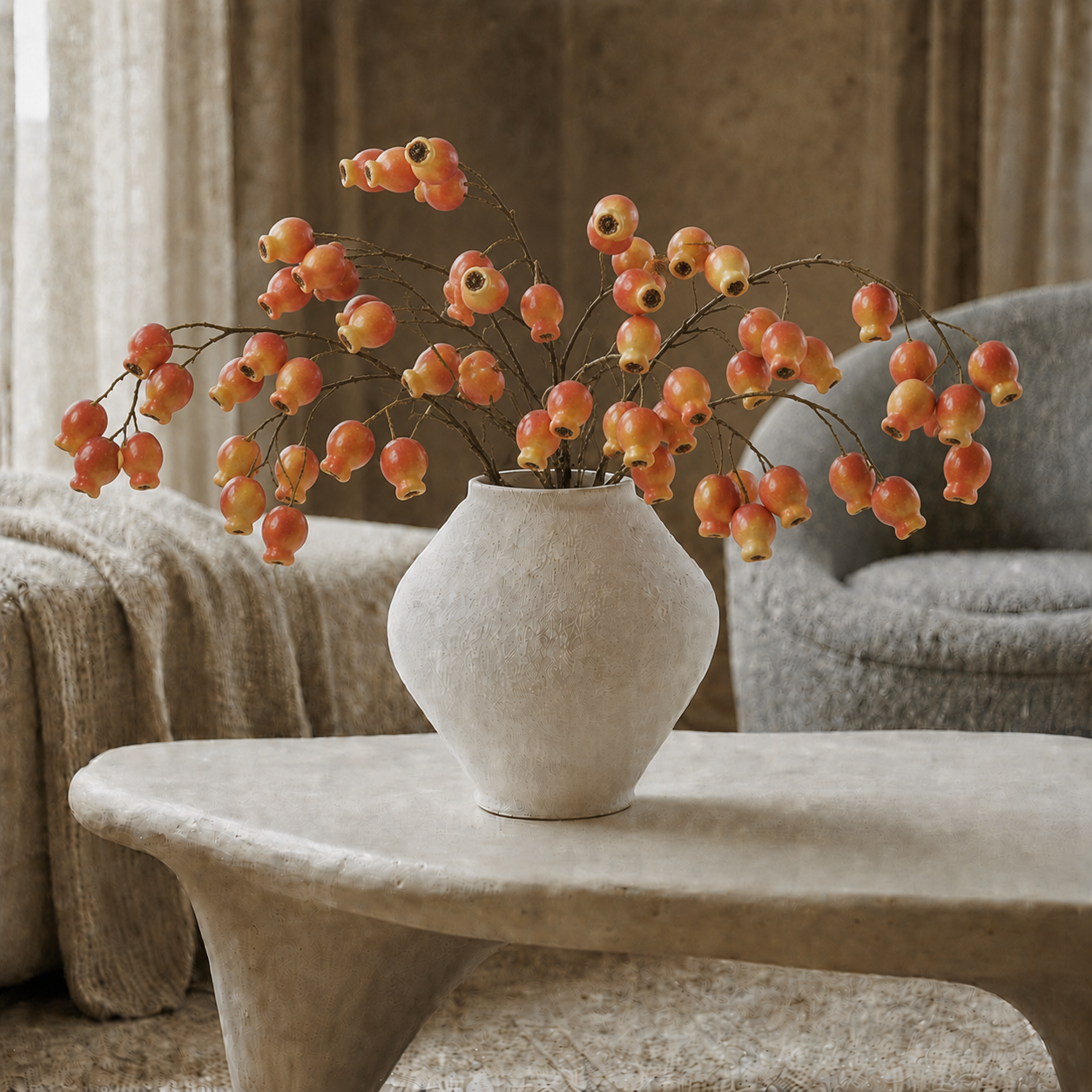 sia-noah-glantier-branche-artificielle-orange-64-cm image 2