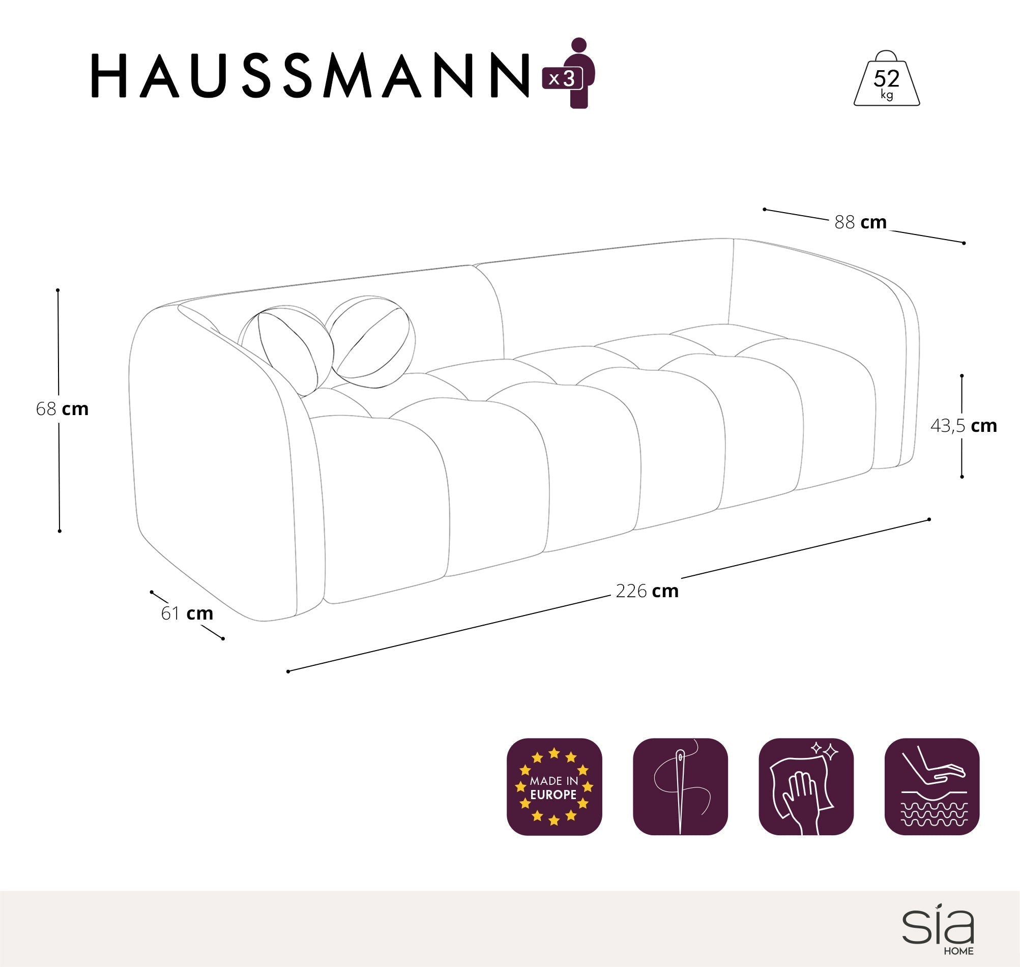 sia-deco-haussmann-canap-droit-cr-me-coussins-boules image 7