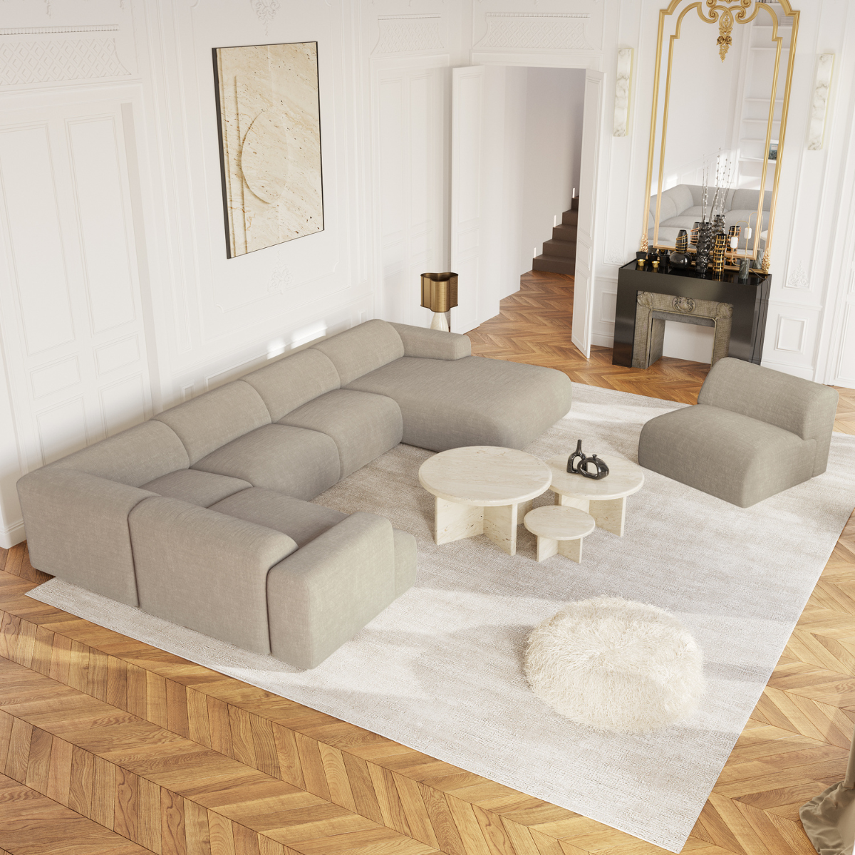 sia-deco-myra-canap-panoramique-angle-droit-cr-me-5-places image 8