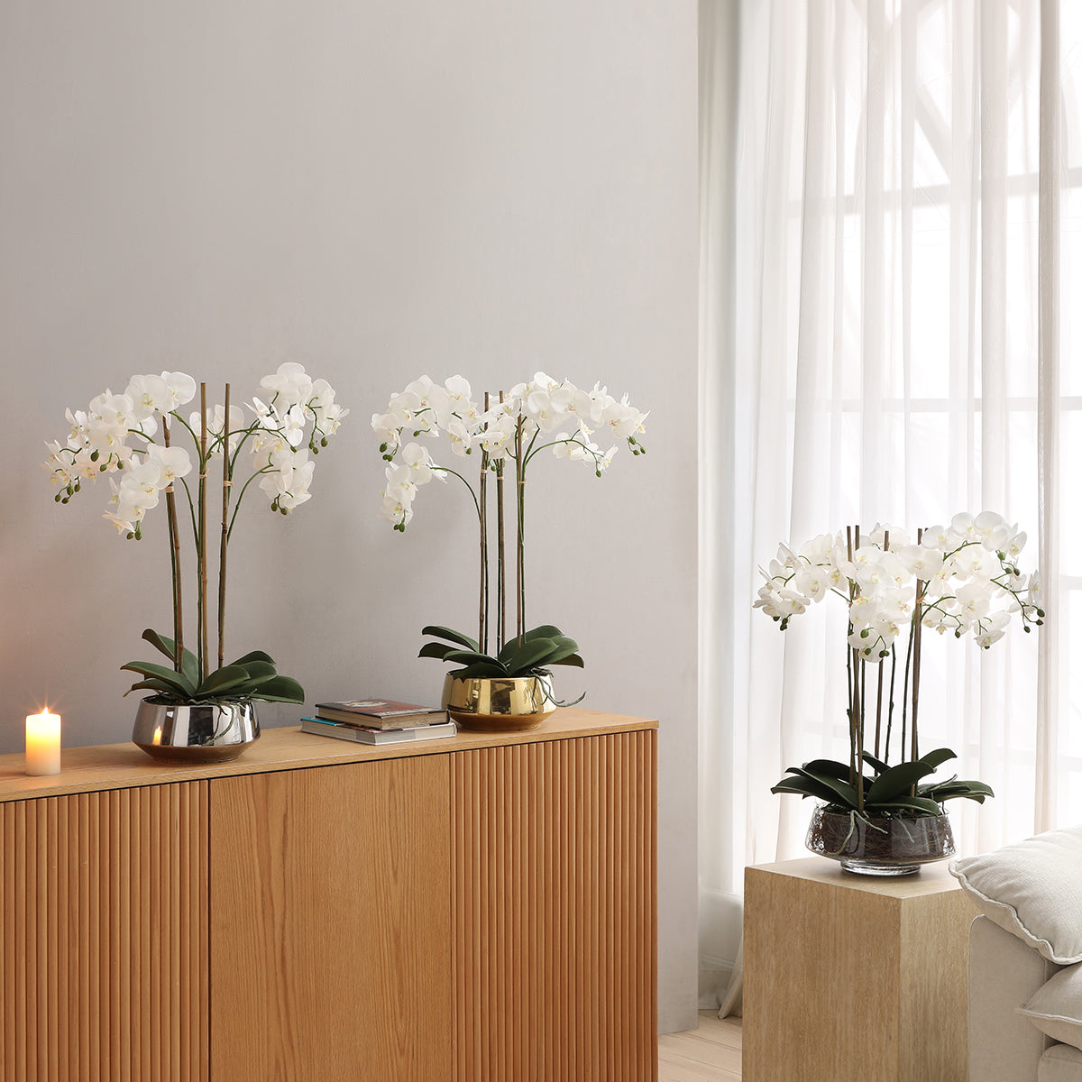 sia-deco-noah-lena-8-branches-orchid-e-artificielle-blanc-vase-dor image 6
