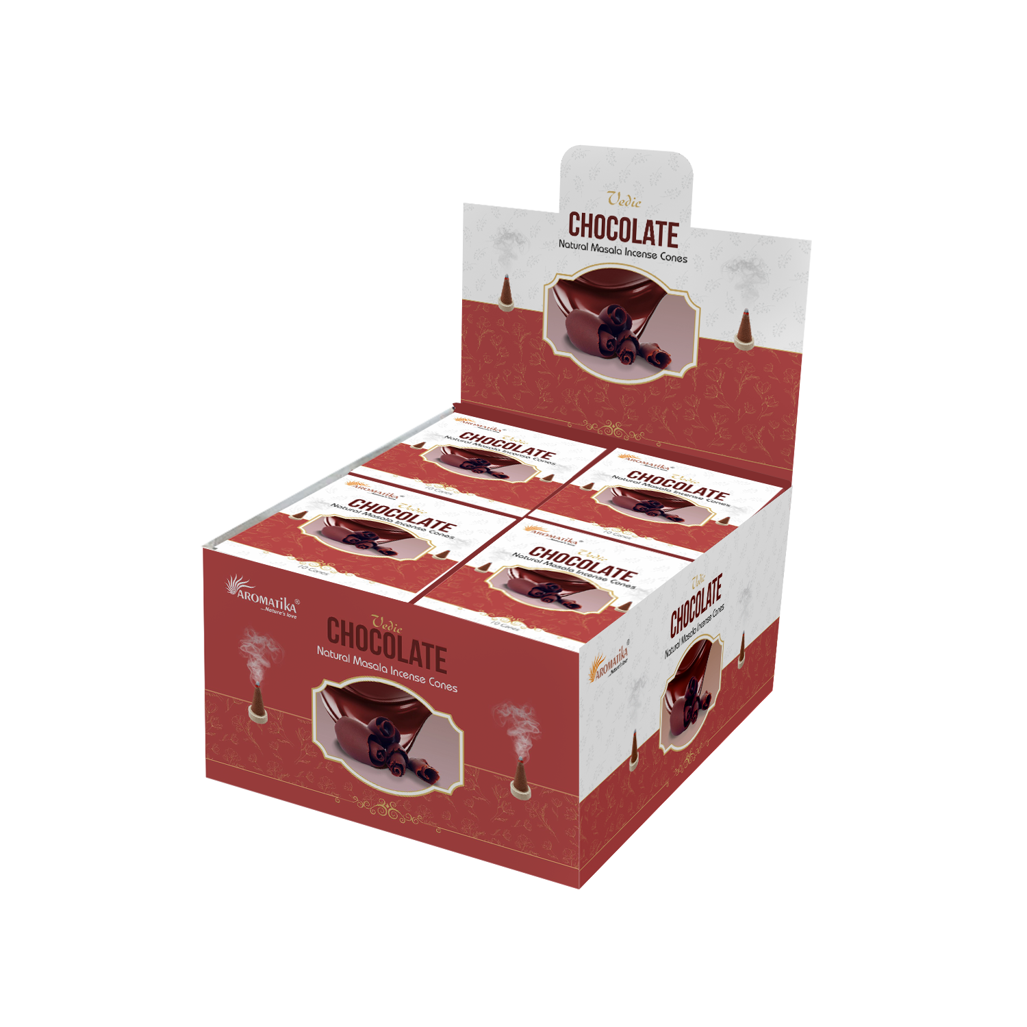 aromatika-vedic-incense-cones-chocolat-c-nes-d-encens-x120-sucr image 1