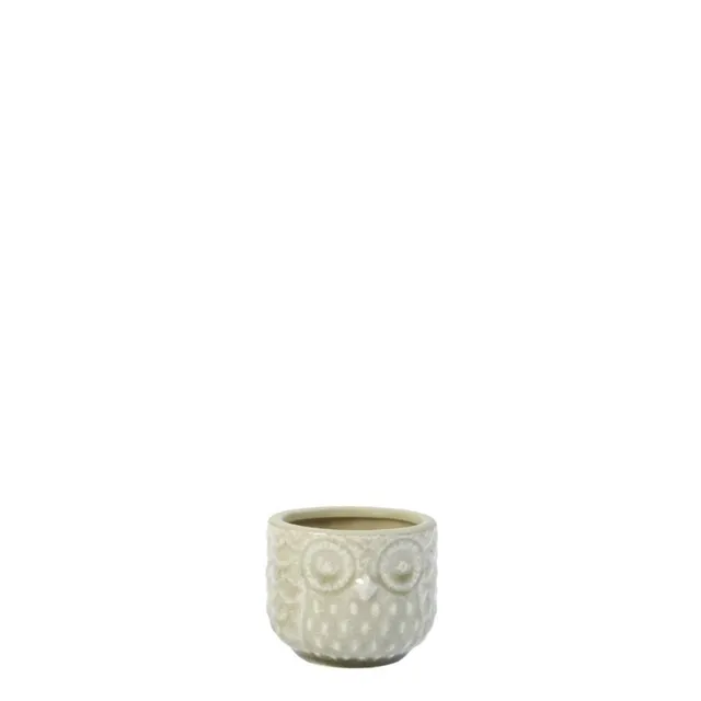 sia-antica-cache-pot-owly-c-ramique-gris-6-cm-chouette image 1