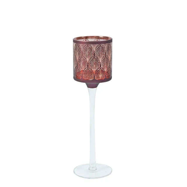sia-deco-nora-photophore-boudoir-30-cm-verre-bordeaux image 1