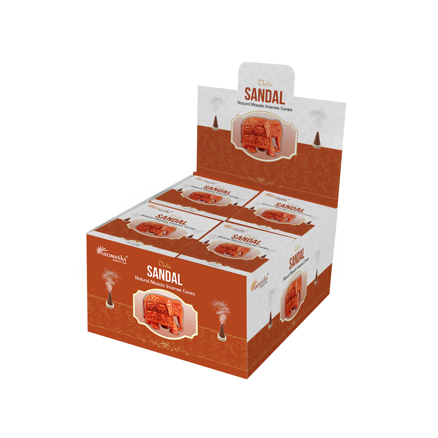 aromatika-vedic-incense-cones-santal-c-nes-d-encens-x120-bois image 1