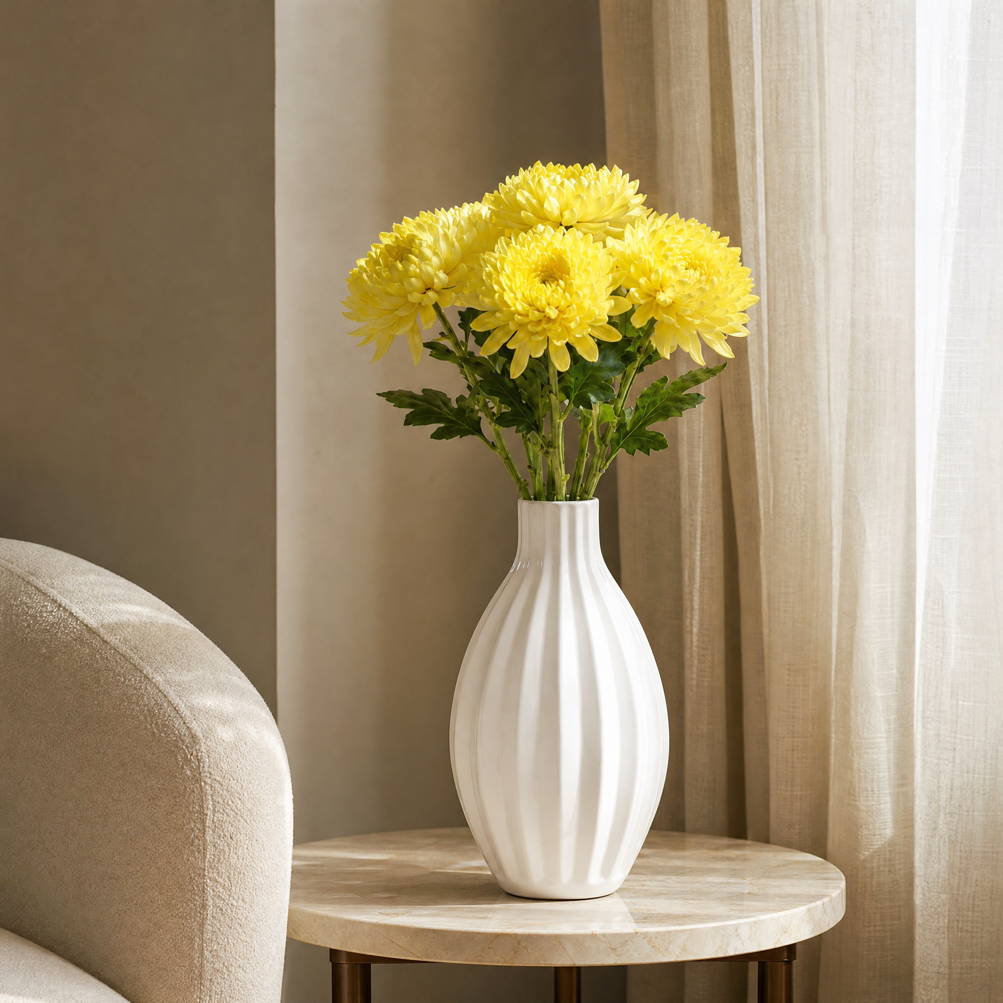 sia-noah-chrysanth-mes-bouquet-artificiel-jaune-5-tiges image 2
