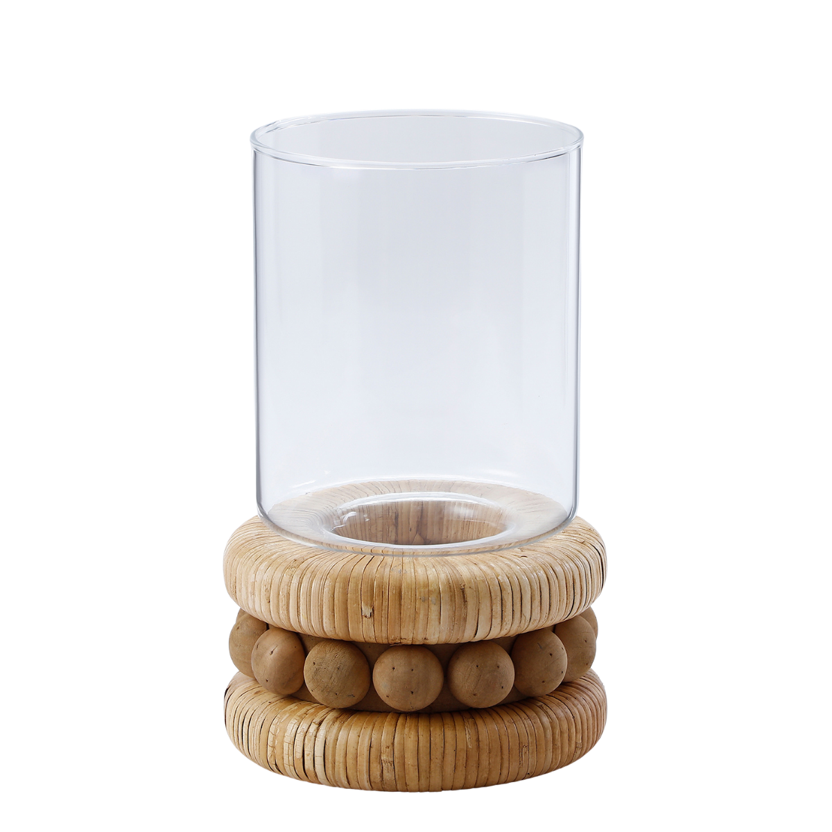 sia-deco-nora-porte-bougie-rotin-beige-33-cm-verre image 1