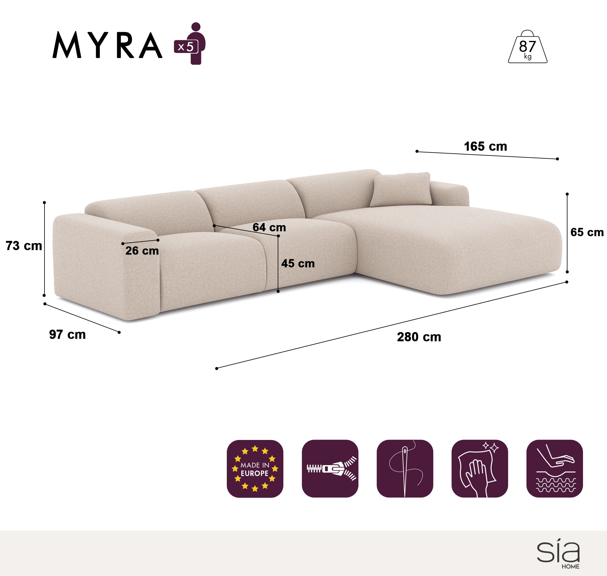 sia-myra-canap-angle-droit-cr-me-5-places-confort image 5