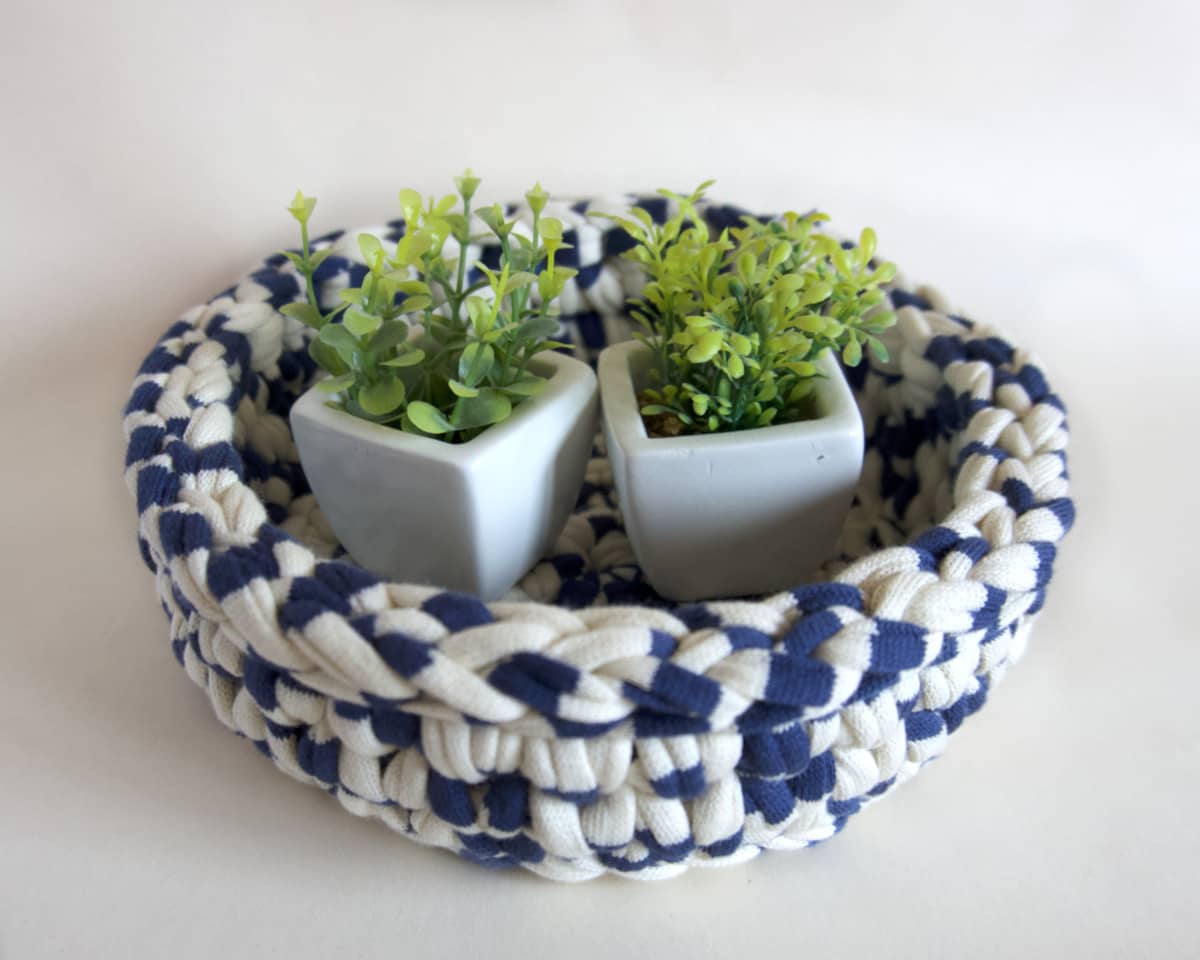 am-cla-paniers-rangement-panier-crochet-bleu-blanc-20-cm image 7