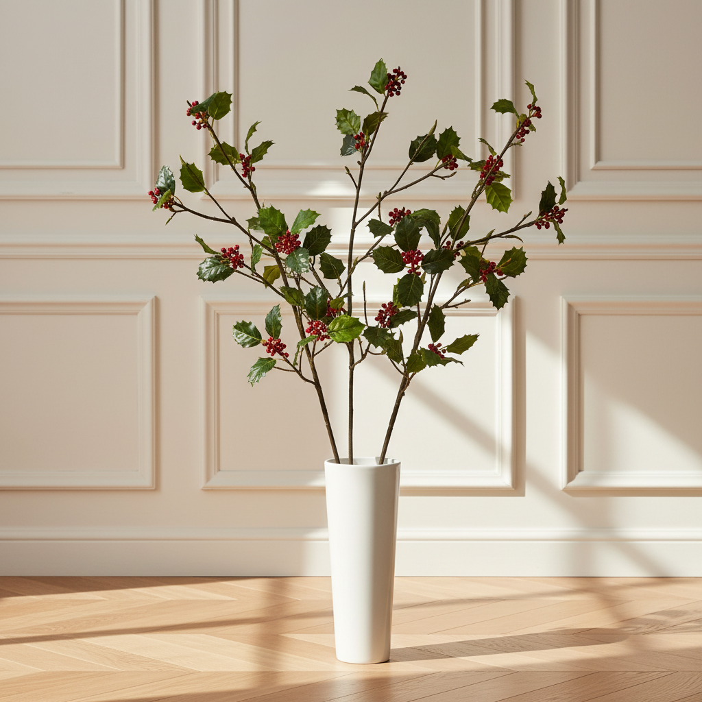 sia-noah-houx-plante-artificielle-120-9-cm-vert-rouge image 2