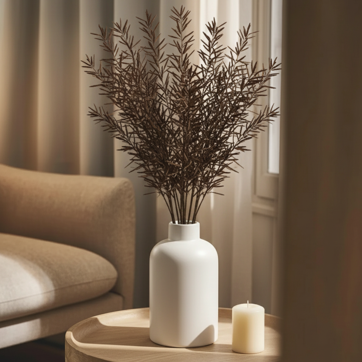 sia-deco-noah-tige-haricots-artificielle-marron-jaune-114cm image 2