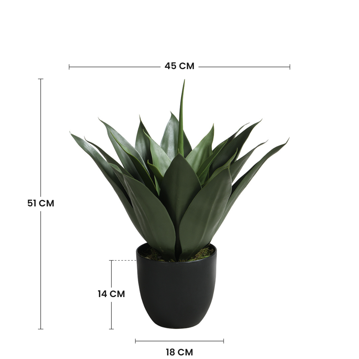 sia-deco-noah-agave-artificiel-en-pot-vert-51-cm image 3