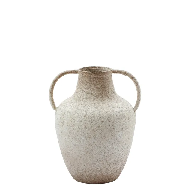 sia-deco-antica-solea-vase-en-m-tal-27-cm-blanc-anses image 1