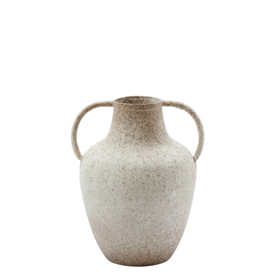 sia-deco-antica-solea-vase-en-m-tal-27-cm-blanc-anses image 1