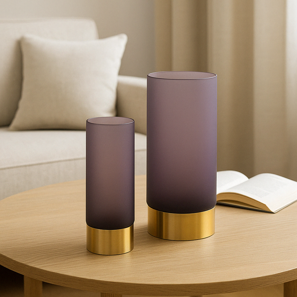 sia-antica-ring-vase-verre-violet-21-cm-bague-dor-e image 2