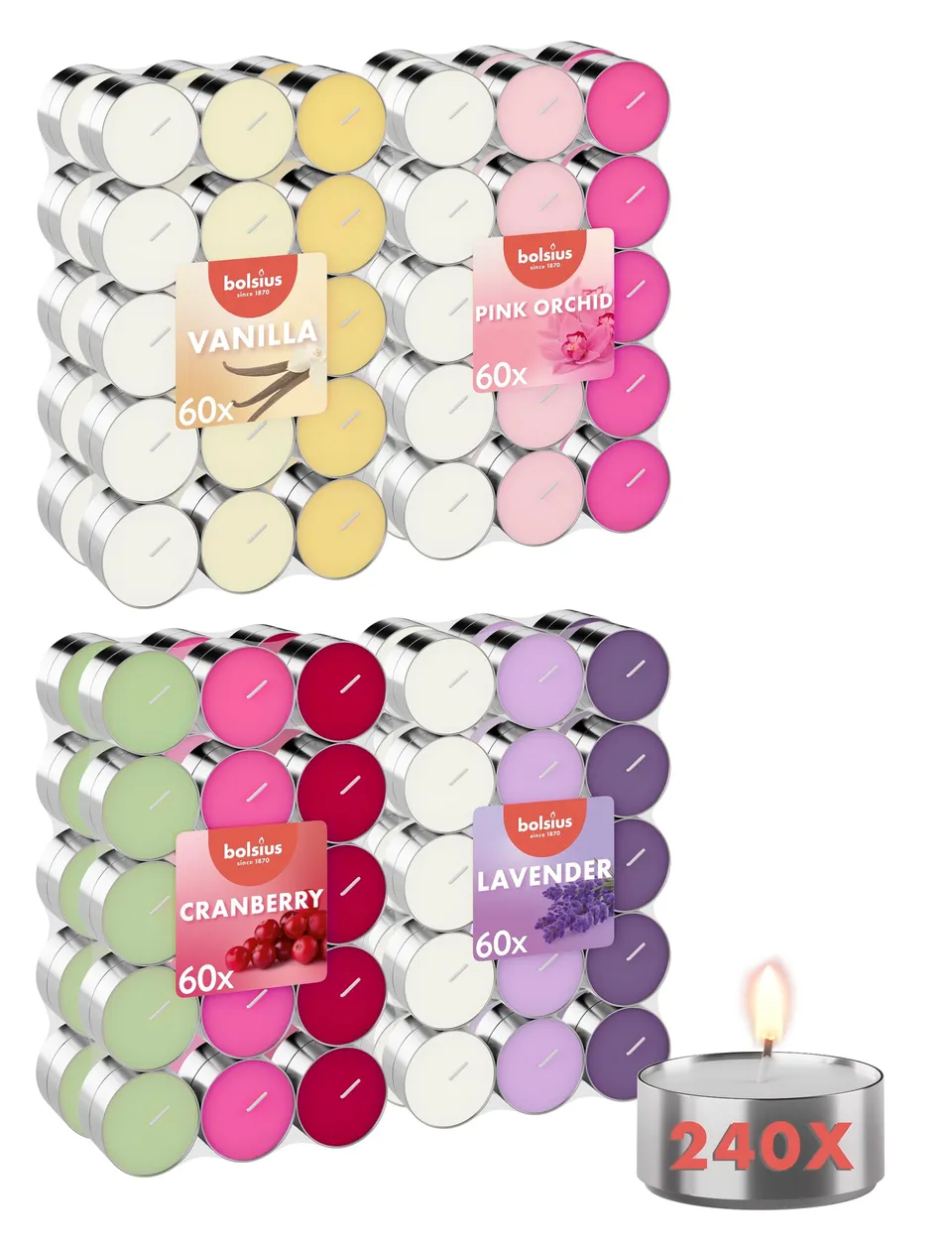 bolsius-chauffe-plat-bougie-multicolore-lot-240-6h-parfum-e image 1