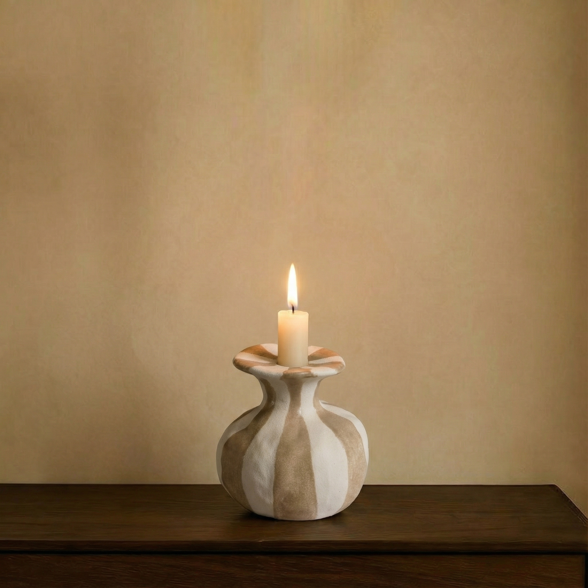 sia-deco-antica-bougeoir-rivage-c-ramique-beige-10-cm image 2