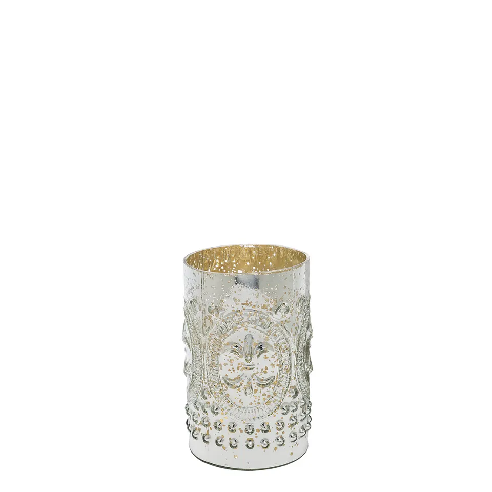 sia-nora-photophore-midas-argent-20-cm-verre-craquel image 1