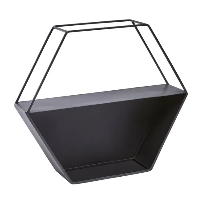 sia-deco-ania-rangement-mural-hexagonal-noir-42-cm-m-tal image 1