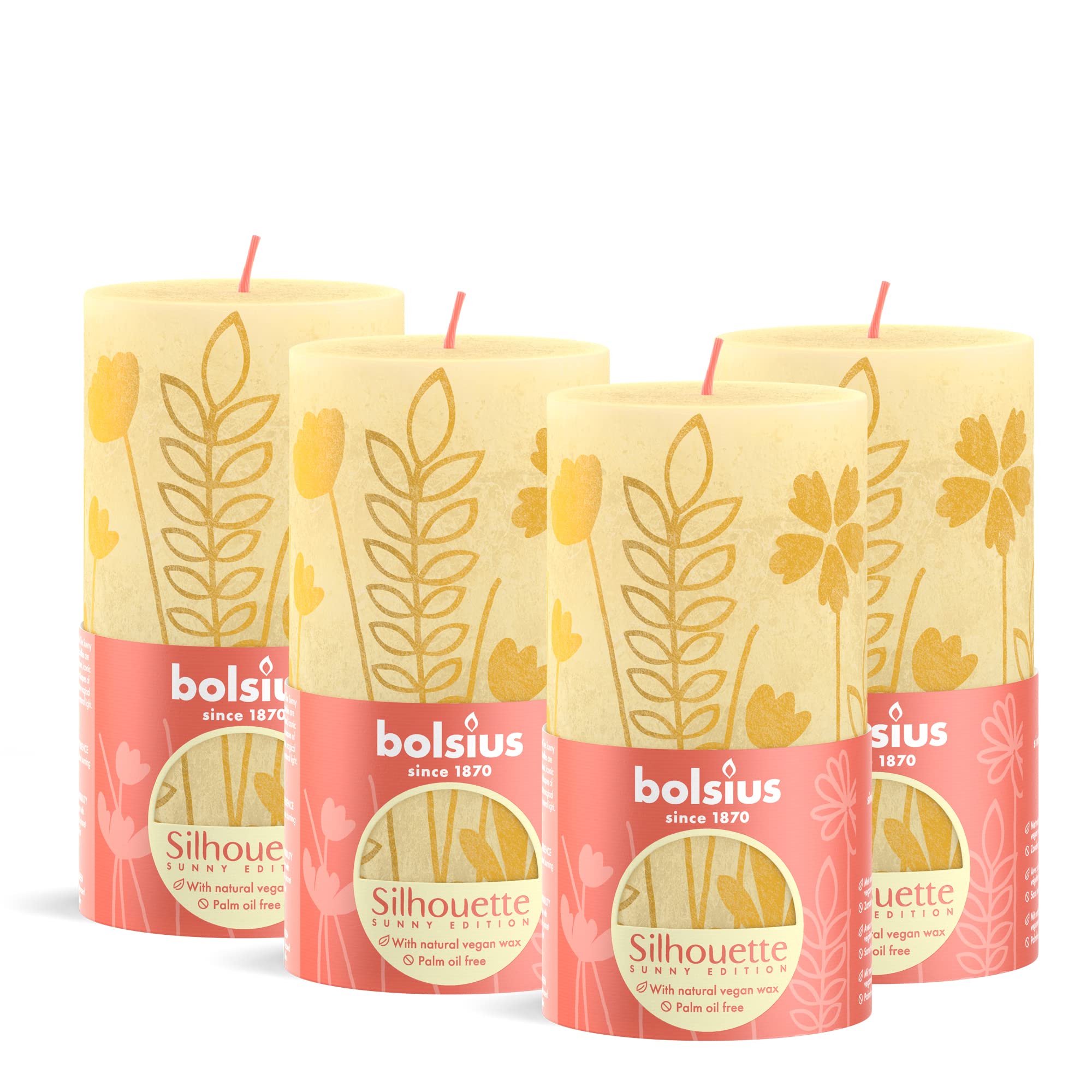bolsius-bougie-rustique-pilier-jaune-lot-4-x-19-cm image 8