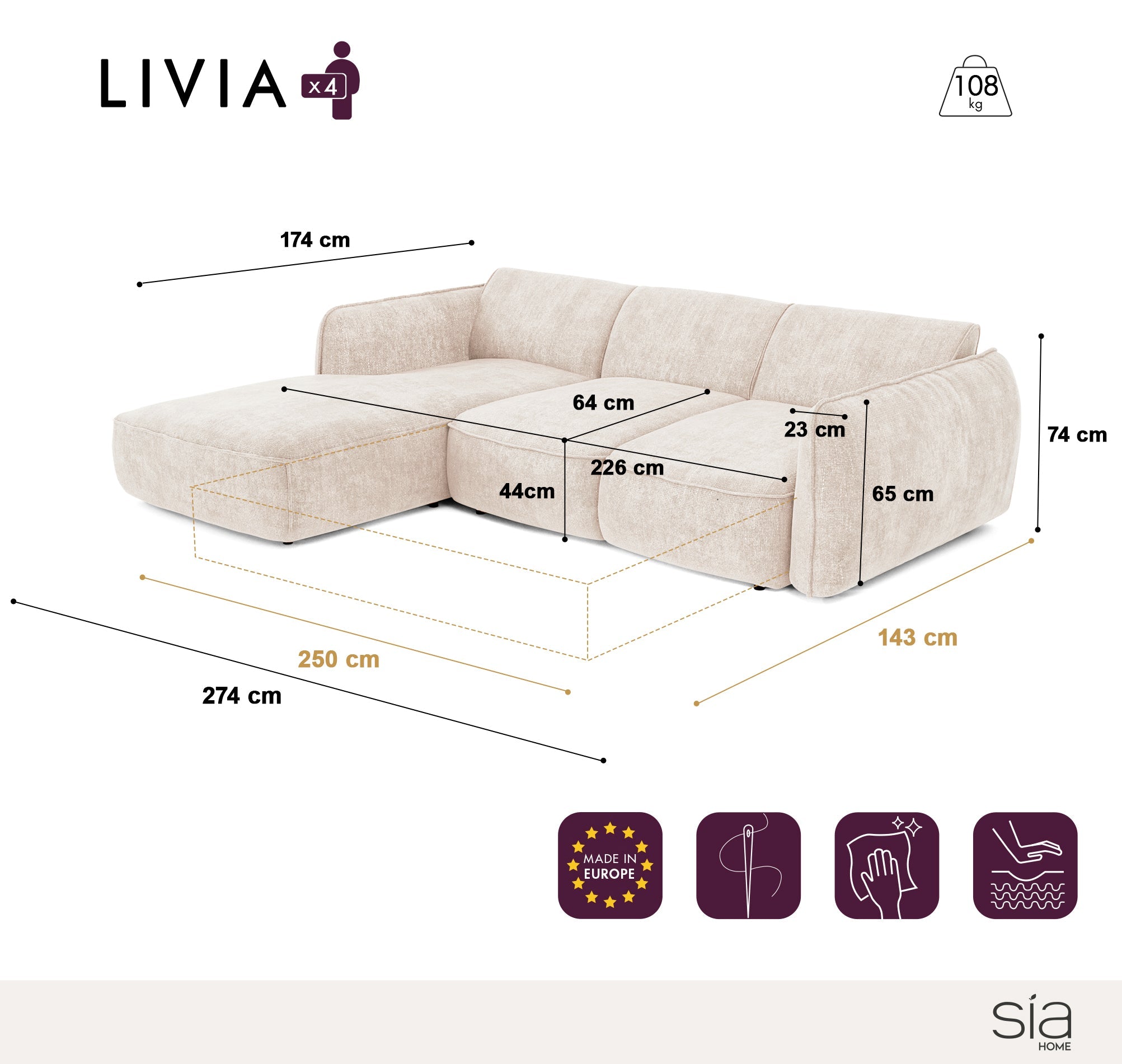 sia-deco-livia-canap-angle-gauche-convertible-cr-me-couchage image 7