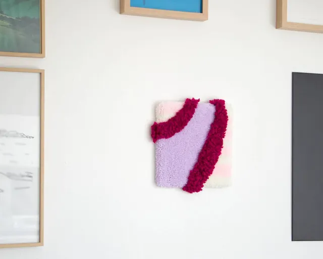 am-cla-tufting-d-coration-murale-carr-e-rose-violette-21cm image 1